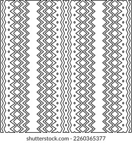 Stylish texture with figures from lines.
Abstract geometric black and white pattern for web page, textures, card, poster, fabric, textile. Monochrome graphic repeating design. 