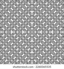 
Stylish texture with figures from lines.
Abstract geometric black and white pattern for web page, textures, card, poster, fabric, textile. Monochrome graphic repeating design. 
