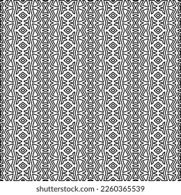 
Stylish texture with figures from lines.
Abstract geometric black and white pattern for web page, textures, card, poster, fabric, textile. Monochrome graphic repeating design. 
