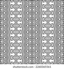 
Stylish texture with figures from lines.
Abstract geometric black and white pattern for web page, textures, card, poster, fabric, textile. Monochrome graphic repeating design. 