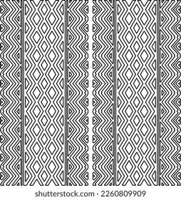 Stylish texture with figures from lines.
Abstract geometric black and white pattern for web page, textures, card, poster, fabric, textile. Monochrome graphic repeating design. 