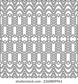 Textura elegante con figuras de líneas.
Resumen de patrones geométricos en blanco y negro para página web, texturas, tarjeta, afiche, tela, textil. Diseño repetitivo gráfico monocromo. 