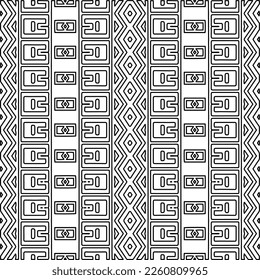 Stylish texture with figures from lines.
Abstract geometric black and white pattern for web page, textures, card, poster, fabric, textile. Monochrome graphic repeating design. 