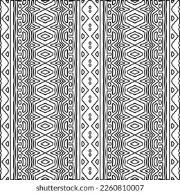 Stylish texture with figures from lines.
Abstract geometric black and white pattern for web page, textures, card, poster, fabric, textile. Monochrome graphic repeating design. 