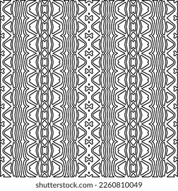 Textura elegante con figuras de líneas.
Resumen de patrones geométricos en blanco y negro para página web, texturas, tarjeta, afiche, tela, textil. Diseño repetitivo gráfico monocromo. 
