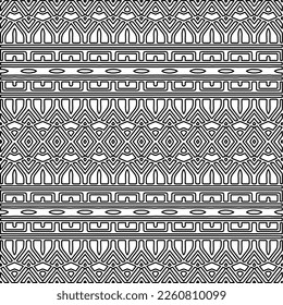Stylish texture with figures from lines.
Abstract geometric black and white pattern for web page, textures, card, poster, fabric, textile. Monochrome graphic repeating design. 