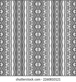 Stylish texture with figures from lines.
Abstract geometric black and white pattern for web page, textures, card, poster, fabric, textile. Monochrome graphic repeating design. 