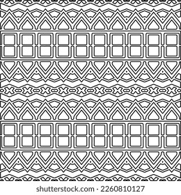 Stylish texture with figures from lines.
Abstract geometric black and white pattern for web page, textures, card, poster, fabric, textile. Monochrome graphic repeating design. 