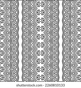 Stylish texture with figures from lines.
Abstract geometric black and white pattern for web page, textures, card, poster, fabric, textile. Monochrome graphic repeating design. 