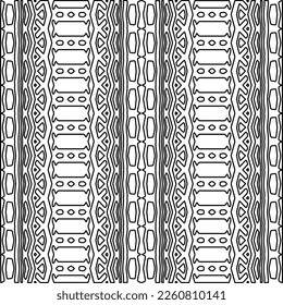 Stylish texture with figures from lines.
Abstract geometric black and white pattern for web page, textures, card, poster, fabric, textile. Monochrome graphic repeating design. 