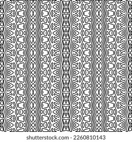 Textura elegante con figuras de líneas.
Resumen de patrones geométricos en blanco y negro para página web, texturas, tarjeta, afiche, tela, textil. Diseño repetitivo gráfico monocromo. 