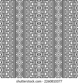 Textura elegante con figuras de líneas.
Resumen de patrones geométricos en blanco y negro para página web, texturas, tarjeta, afiche, tela, textil. Diseño repetitivo gráfico monocromo. 