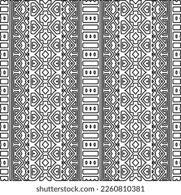 Stylish texture with figures from lines.
Abstract geometric black and white pattern for web page, textures, card, poster, fabric, textile. Monochrome graphic repeating design. 