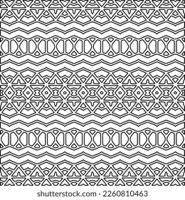 Textura elegante con figuras de líneas.
Resumen de patrones geométricos en blanco y negro para página web, texturas, tarjeta, afiche, tela, textil. Diseño repetitivo gráfico monocromo. 