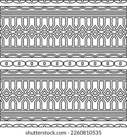 Stylish texture with figures from lines.
Abstract geometric black and white pattern for web page, textures, card, poster, fabric, textile. Monochrome graphic repeating design. 
