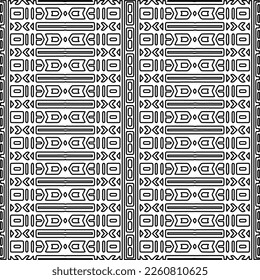 Stylish texture with figures from lines.
Abstract geometric black and white pattern for web page, textures, card, poster, fabric, textile. Monochrome graphic repeating design. 