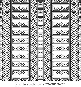 Stylish texture with figures from lines.
Abstract geometric black and white pattern for web page, textures, card, poster, fabric, textile. Monochrome graphic repeating design. 