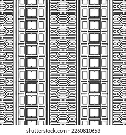 Stylish texture with figures from lines.
Abstract geometric black and white pattern for web page, textures, card, poster, fabric, textile. Monochrome graphic repeating design. 