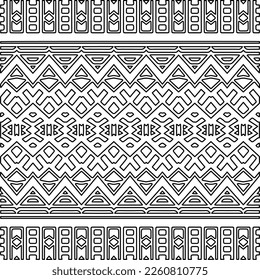Stylish texture with figures from lines.
Abstract geometric black and white pattern for web page, textures, card, poster, fabric, textile. Monochrome graphic repeating design. 