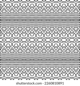 Stylish texture with figures from lines.
Abstract geometric black and white pattern for web page, textures, card, poster, fabric, textile. Monochrome graphic repeating design. 