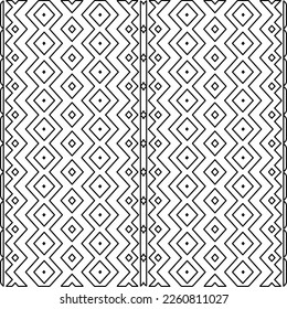 Stilvolle Textur mit Figuren aus Linien.
Abstraktes geometrisches Schwarz-Weiß-Muster für Webseiten, Texturen, Karten, Plakate, Gewebe, Textilien. Monochrome grafische Wiederholungsdesign. 