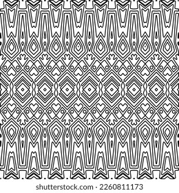 Stylish texture with figures from lines.
Abstract geometric black and white pattern for web page, textures, card, poster, fabric, textile. Monochrome graphic repeating design. 