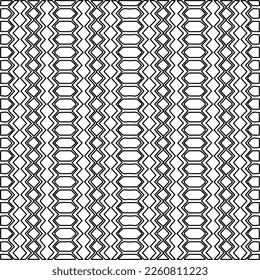 Stylish texture with figures from lines.
Abstract geometric black and white pattern for web page, textures, card, poster, fabric, textile. Monochrome graphic repeating design. 