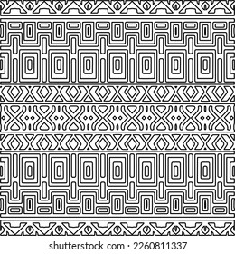 Stylish texture with figures from lines.
Abstract geometric black and white pattern for web page, textures, card, poster, fabric, textile. Monochrome graphic repeating design. 