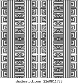 Stylish texture with figures from lines.
Abstract geometric black and white pattern for web page, textures, card, poster, fabric, textile. Monochrome graphic repeating design. 