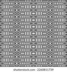 Textura elegante con figuras de líneas.
Resumen de patrones geométricos en blanco y negro para página web, texturas, tarjeta, afiche, tela, textil. Diseño repetitivo gráfico monocromo. 