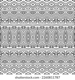 Stylish texture with figures from lines.
Abstract geometric black and white pattern for web page, textures, card, poster, fabric, textile. Monochrome graphic repeating design. 