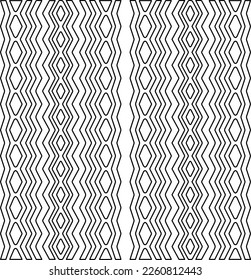 Stylish texture with figures from lines.
Abstract geometric black and white pattern for web page, textures, card, poster, fabric, textile. Monochrome graphic repeating design. 