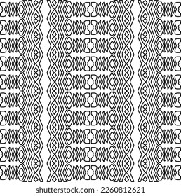 Stylish texture with figures from lines.
Abstract geometric black and white pattern for web page, textures, card, poster, fabric, textile. Monochrome graphic repeating design. 