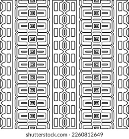 Textura elegante con figuras de líneas.
Resumen de patrones geométricos en blanco y negro para página web, texturas, tarjeta, afiche, tela, textil. Diseño repetitivo gráfico monocromo. 