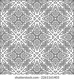Textura elegante con figuras de líneas.
Resumen de patrones geométricos en blanco y negro para página web, texturas, tarjeta, afiche, tela, textil. Diseño repetitivo gráfico monocromo. 