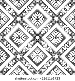 Stylish texture with figures from lines.
Abstract geometric black and white pattern for web page, textures, card, poster, fabric, textile. Monochrome graphic repeating design. 