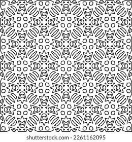 Textura elegante con figuras de líneas.
Resumen de patrones geométricos en blanco y negro para página web, texturas, tarjeta, afiche, tela, textil. Diseño repetitivo gráfico monocromo. 