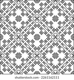 Stylish texture with figures from lines.
Abstract geometric black and white pattern for web page, textures, card, poster, fabric, textile. Monochrome graphic repeating design. 