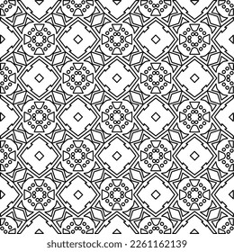 Stylish texture with figures from lines.
Abstract geometric black and white pattern for web page, textures, card, poster, fabric, textile. Monochrome graphic repeating design. 