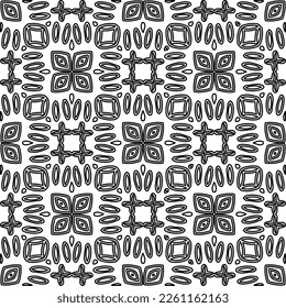Stylish texture with figures from lines.
Abstract geometric black and white pattern for web page, textures, card, poster, fabric, textile. Monochrome graphic repeating design. 