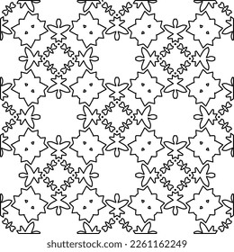 Stilvolle Textur mit Figuren aus Linien.
Abstraktes geometrisches Schwarz-Weiß-Muster für Webseiten, Texturen, Karten, Plakate, Gewebe, Textilien. Monochrome grafische Wiederholungsdesign. 