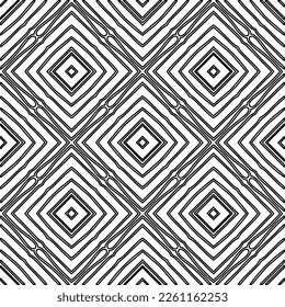 Stylish texture with figures from lines.
Abstract geometric black and white pattern for web page, textures, card, poster, fabric, textile. Monochrome graphic repeating design. 