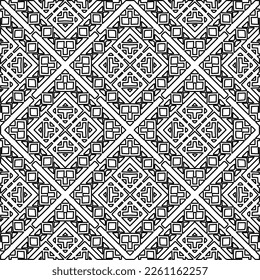 Stylish texture with figures from lines.
Abstract geometric black and white pattern for web page, textures, card, poster, fabric, textile. Monochrome graphic repeating design. 