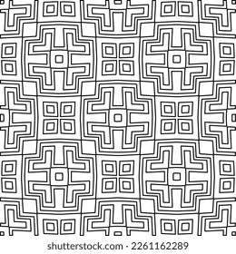 Stylish texture with figures from lines.
Abstract geometric black and white pattern for web page, textures, card, poster, fabric, textile. Monochrome graphic repeating design. 