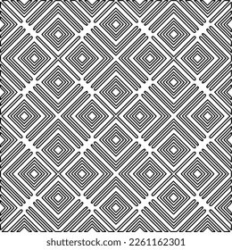 Textura elegante con figuras de líneas.
Resumen de patrones geométricos en blanco y negro para página web, texturas, tarjeta, afiche, tela, textil. Diseño repetitivo gráfico monocromo. 