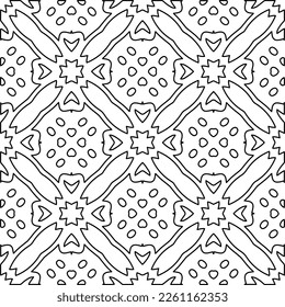 Stilvolle Textur mit Figuren aus Linien.
Abstraktes geometrisches Schwarz-Weiß-Muster für Webseiten, Texturen, Karten, Plakate, Gewebe, Textilien. Monochrome grafische Wiederholungsdesign. 