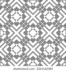 Stylish texture with figures from lines.
Abstract geometric black and white pattern for web page, textures, card, poster, fabric, textile. Monochrome graphic repeating design. 