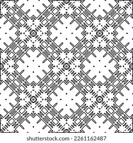 Stylish texture with figures from lines.
Abstract geometric black and white pattern for web page, textures, card, poster, fabric, textile. Monochrome graphic repeating design. 