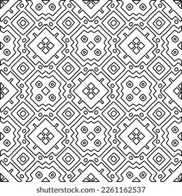 Stylish texture with figures from lines.
Abstract geometric black and white pattern for web page, textures, card, poster, fabric, textile. Monochrome graphic repeating design. 