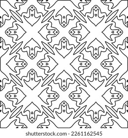 Stylish texture with figures from lines.
Abstract geometric black and white pattern for web page, textures, card, poster, fabric, textile. Monochrome graphic repeating design. 